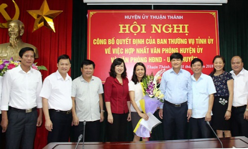 Thuận Thành: Hợp nhất Văn phòng Huyện ủy và Văn phòng HĐND-UBND