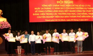 Thành ủy Thành phố Hồ Chí Minh tăng cường lãnh đạo công tác kết nạp đảng viên trong giảng viên, giáo viên, sinh viên và học sinh
