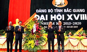 Đồng chí Tô Huy Rứa dự và chỉ đạo Đại hội đại biểu Đảng bộ tỉnh Bắc Giang lần thứ XVIII