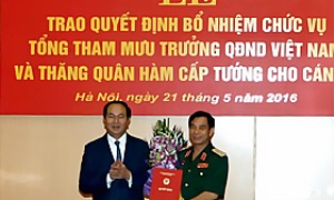 Trao quyết định bổ nhiệm Tổng Tham mưu trưởng Quân đội nhân dân Việt Nam