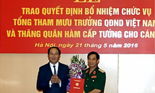 Trao quyết định bổ nhiệm Tổng Tham mưu trưởng Quân đội nhân dân Việt Nam