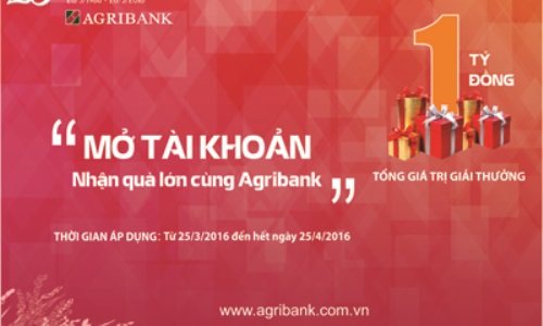 Mở tài khoản-Nhận quà lớn cùng AgriBank