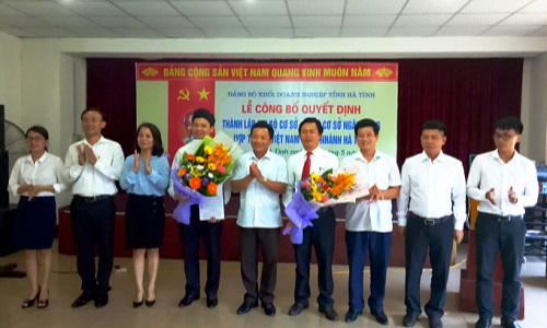 Thành lập chi bộ cơ sở Ngân hàng Hợp tác xã Việt Nam - Chi nhánh Hà Tĩnh