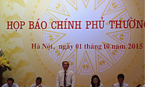 Họp báo Chính phủ thường kỳ tháng 9-2015