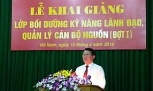 Tỉnh ủy Hà Nam khai giảng Lớp bồi dưỡng kỹ năng lãnh đạo, quản lý cán bộ nguồn