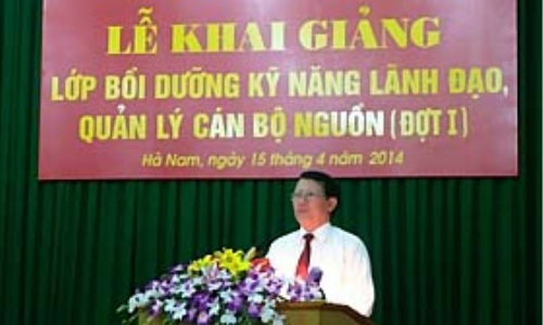 Tỉnh ủy Hà Nam khai giảng Lớp bồi dưỡng kỹ năng lãnh đạo, quản lý cán bộ nguồn