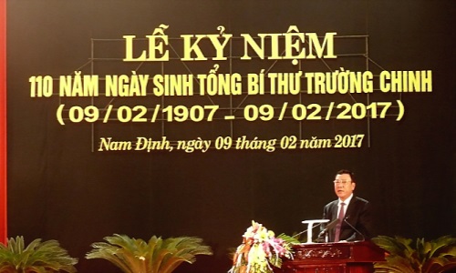 Lễ kỷ niệm 110 năm Ngày sinh Tổng Bí thư Trường Chinh (9-2-1907-9-2-2017)