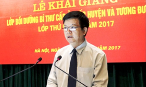 Khai giảng Lớp bồi dưỡng bí thư cấp ủy cấp huyện (lớp thứ nhất, năm 2017)