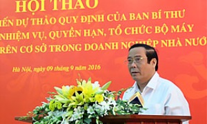 Hội thảo tham gia ý kiến dự thảo quy định về chức năng, nhiệm vụ, quyền hạn, tổ chức bộ máy của đảng ủy cấp trên cơ sở trong doanh nghiệp nhà nước