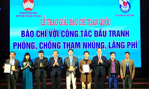 Lễ trao giải Báo chí với công tác đấu tranh phòng, chống tham nhũng, lãng phí