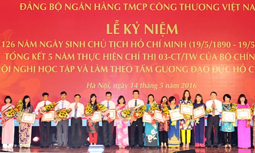 Đảng bộ Ngân hàng Công thương Việt Nam biểu dương 17 tập thể, 92 cá nhân xuất sắc học tập và làm theo Bác
