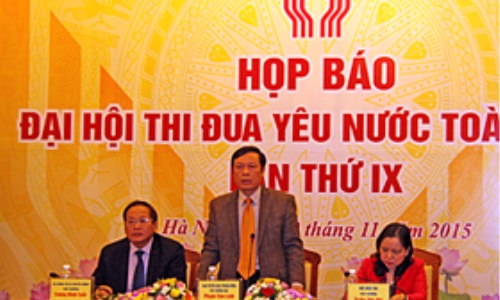 Ngày 7-12-2015 chính thức khai mạc Đại hội Thi đua yêu nước toàn quốc lần thứ IX