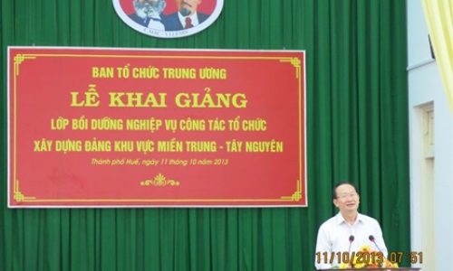 Khai giảng lớp Bồi dưỡng nghiệp vụ công tác tổ chức xây dựng đảng khu vực miền Trung - Tây Nguyên